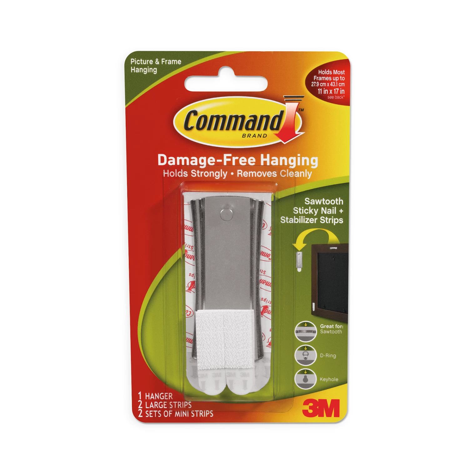 3M Command Sawtooth Sticky Nail Hanger 3 3M Command Sawtooth Sticky Nail Hanger