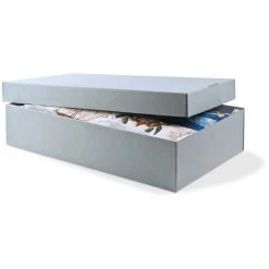 Gaylord Archival® Blue B-flute Shallow Lid Textile Boxes (5-Pack)