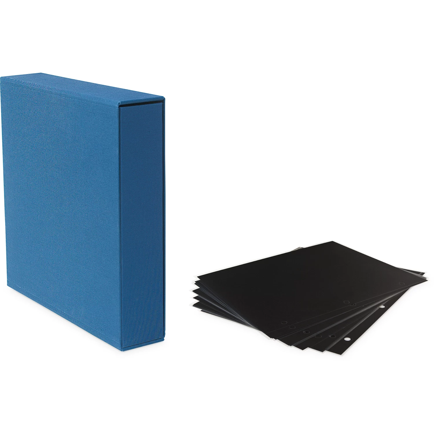 1 1/2" D-Ring Buckram Keepsake Album With 50 Black Pages & Protectors 4 1 1/2" D-Ring Buckram Keepsake Album With 50 Black Pages & Protectors - Image 2