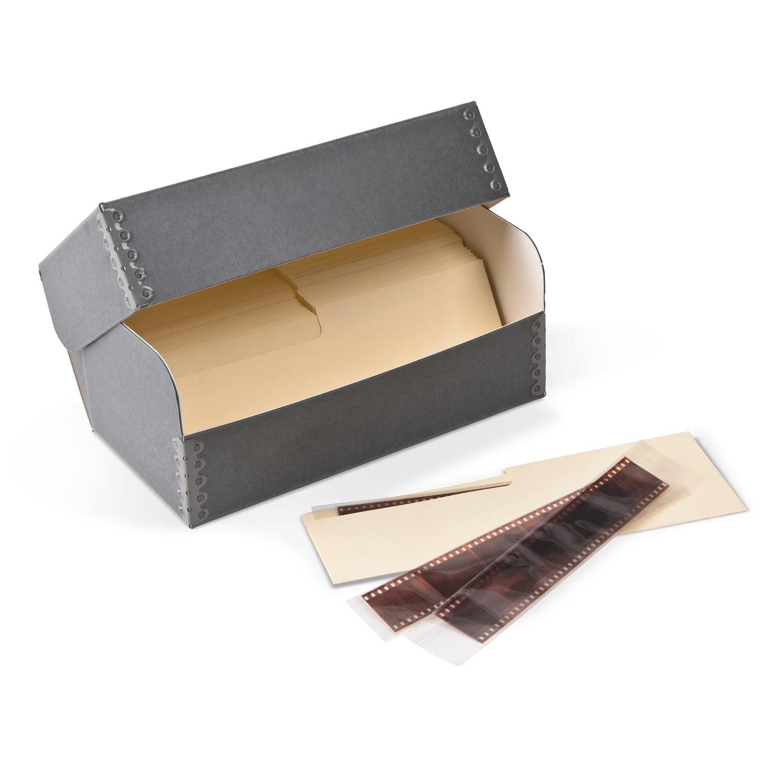 Gaylord Archival® Blue/Grey Barrier Board Flip-Top Negative Box 3 Gaylord Archival® Blue/Grey Barrier Board Flip-Top Negative Box