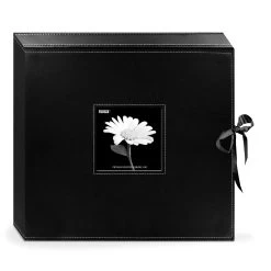 Pioneer® 1 1/4" D-Ring Leatherette Box Scrapbook With Ribbon Closure 9 Pioneer® 1 1/4" D-Ring Leatherette Box Scrapbook With Ribbon Closure -Preservation Shop SBX12 BK