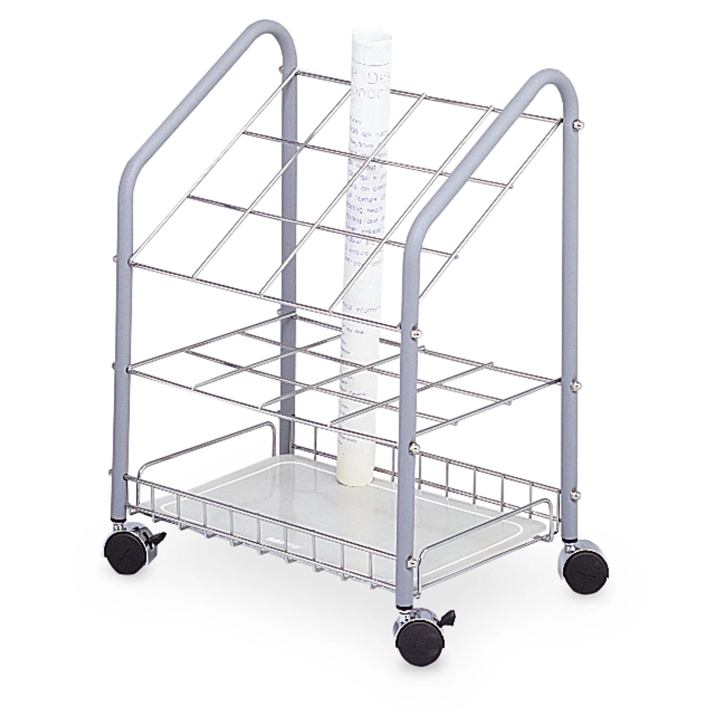 Safco® 12-Compartment Wire Mobile Roll Storage 3 Safco® 12-Compartment Wire Mobile Roll Storage